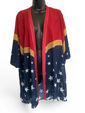 Her Universe Armor Midi Kimono Pink and Gold Wonder Woman Top Size 2X